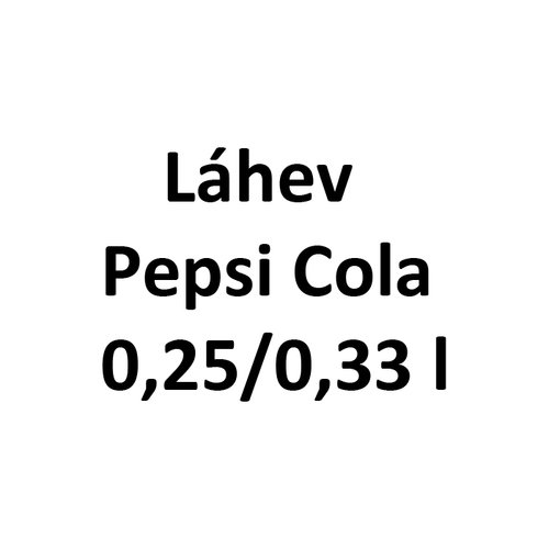 Lhev Pepsi Cola 0,25/0,33 l